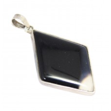 Pendant 925 Sterling Silver Natural Cabochon brown agate Gem Stone A 112